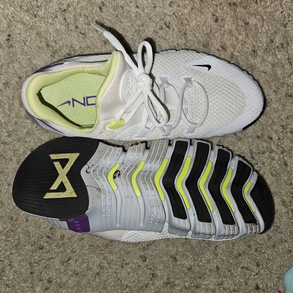 Nike White and Purple Athletic Shoes